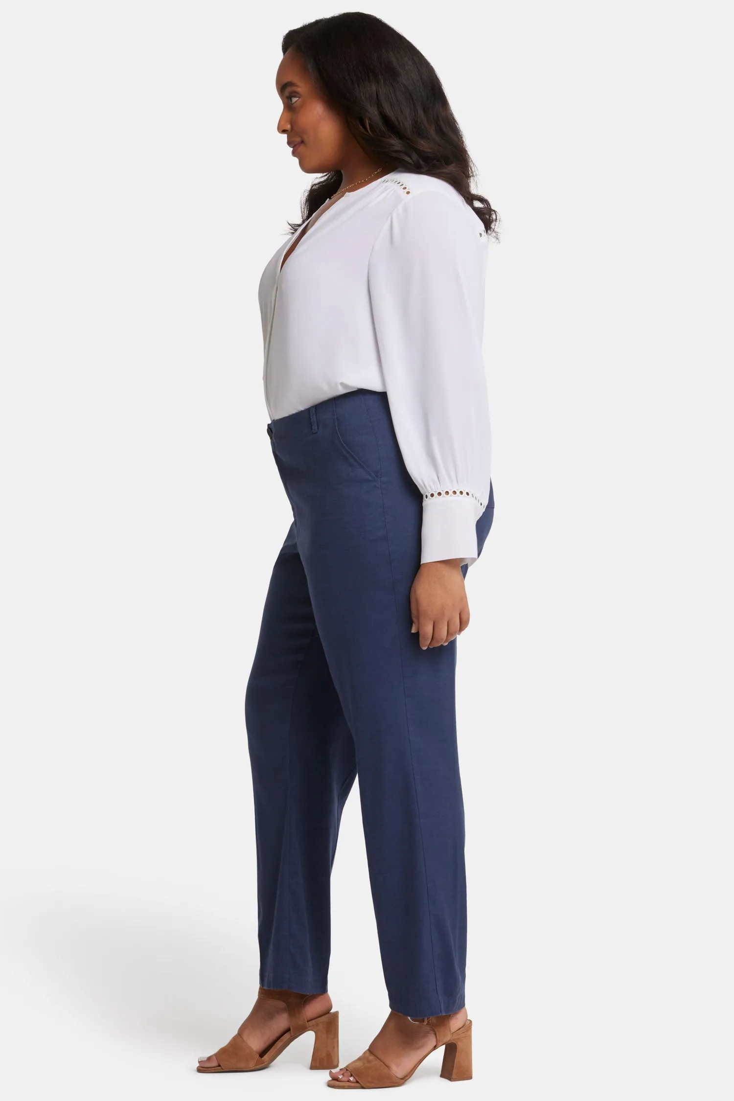 Marilyn Straight Pants In Plus Size - Oxford Navy