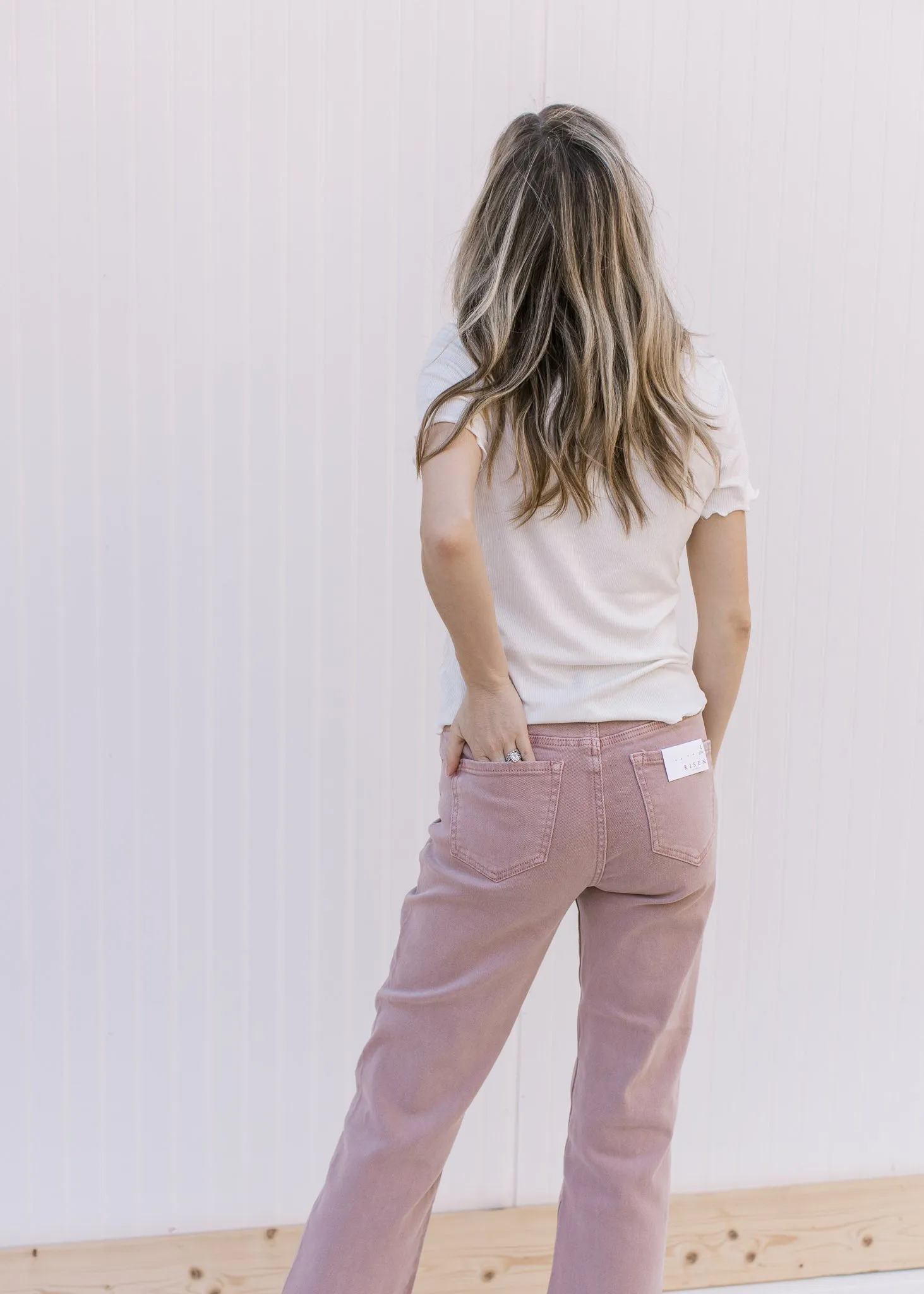 Mauve Mid Rise Cropped Jeans