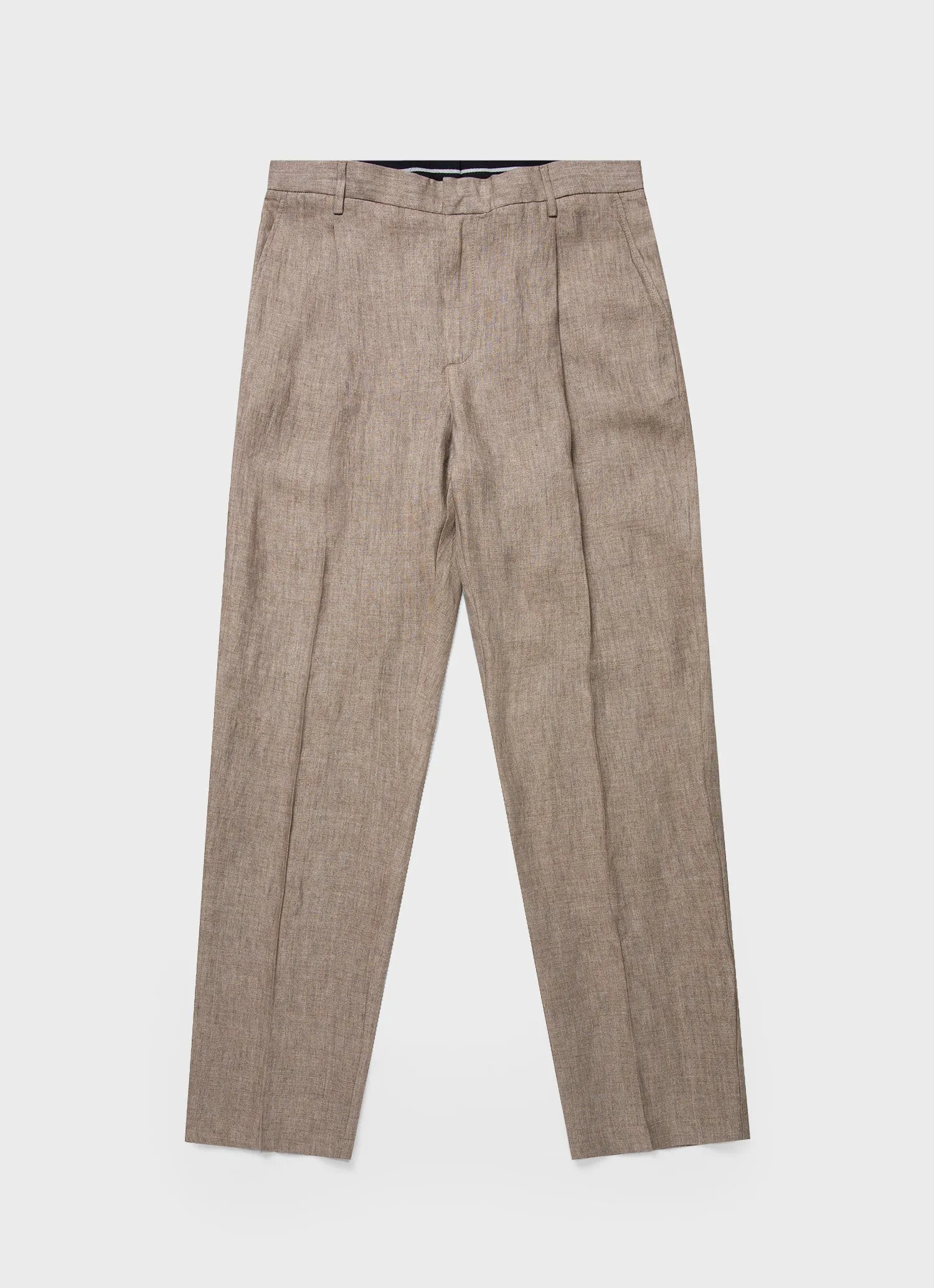 Men's Linen Two-Piece Suit in Dark Sand