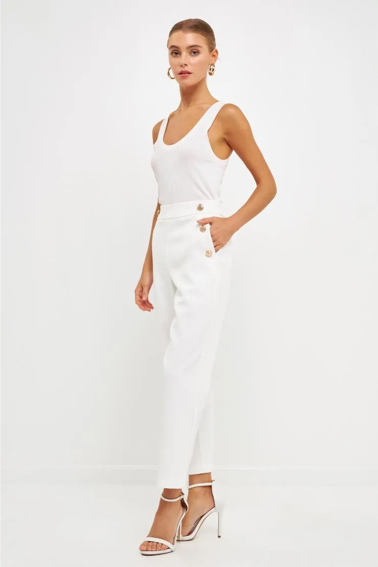 Mona High Waisted Trousers - Ivory