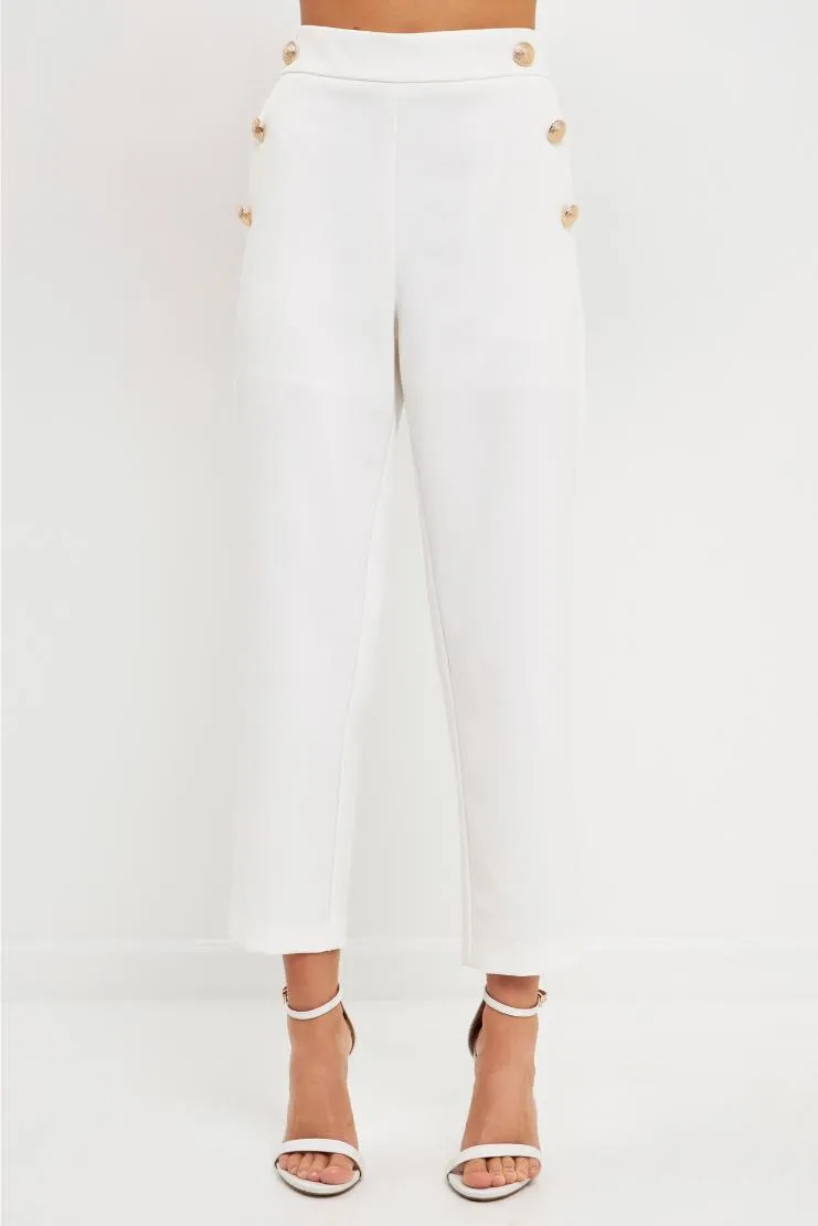 Mona High Waisted Trousers - Ivory