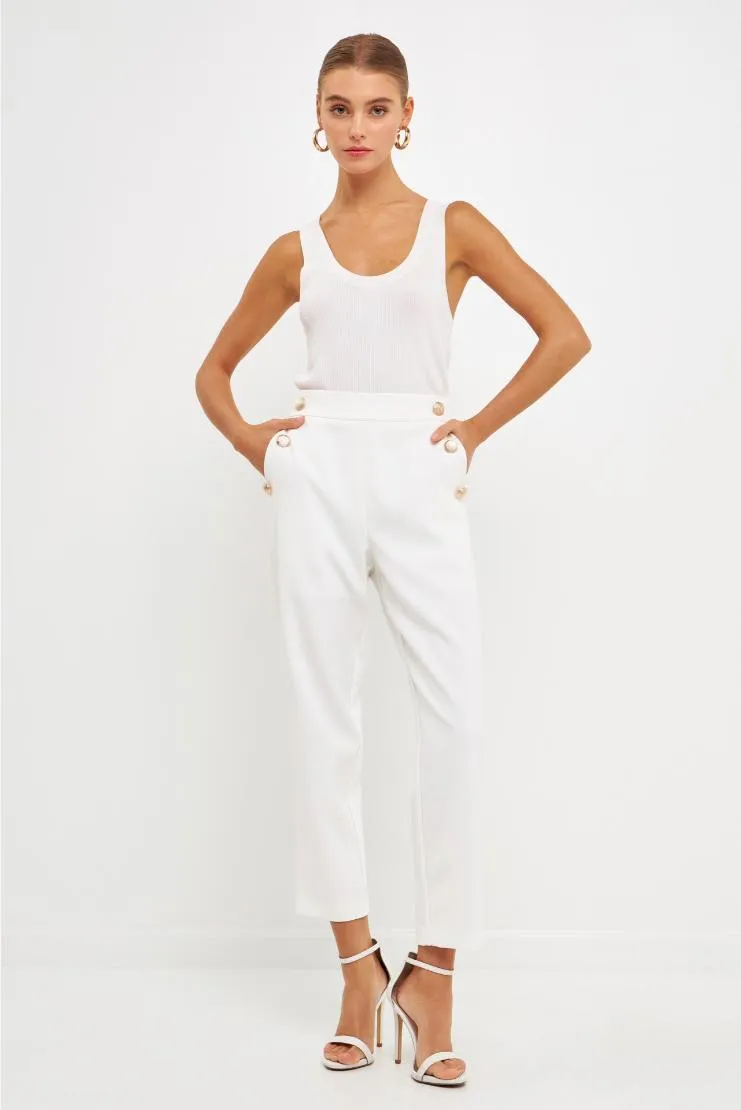 Mona High Waisted Trousers - Ivory