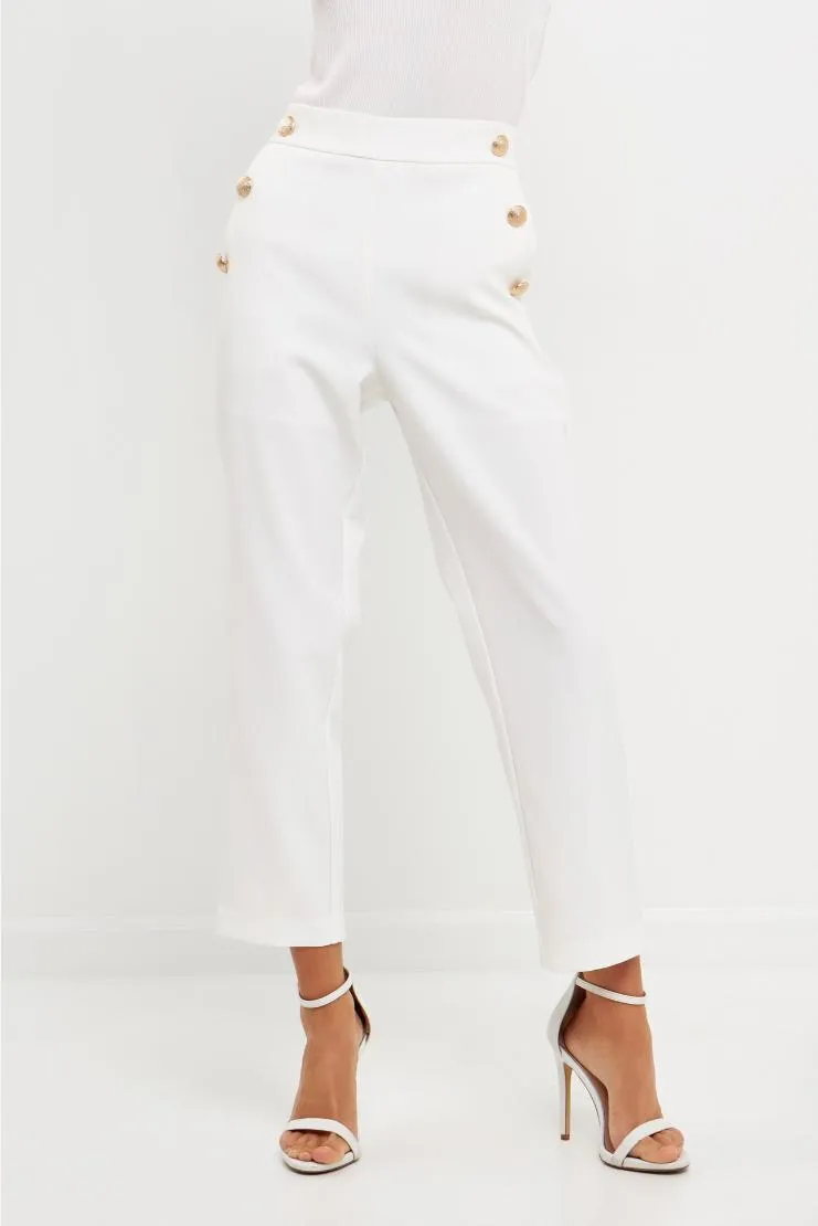 Mona High Waisted Trousers - Ivory