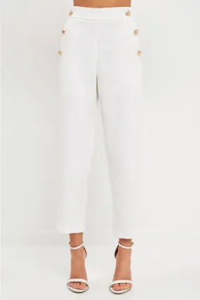 Mona High Waisted Trousers - Ivory