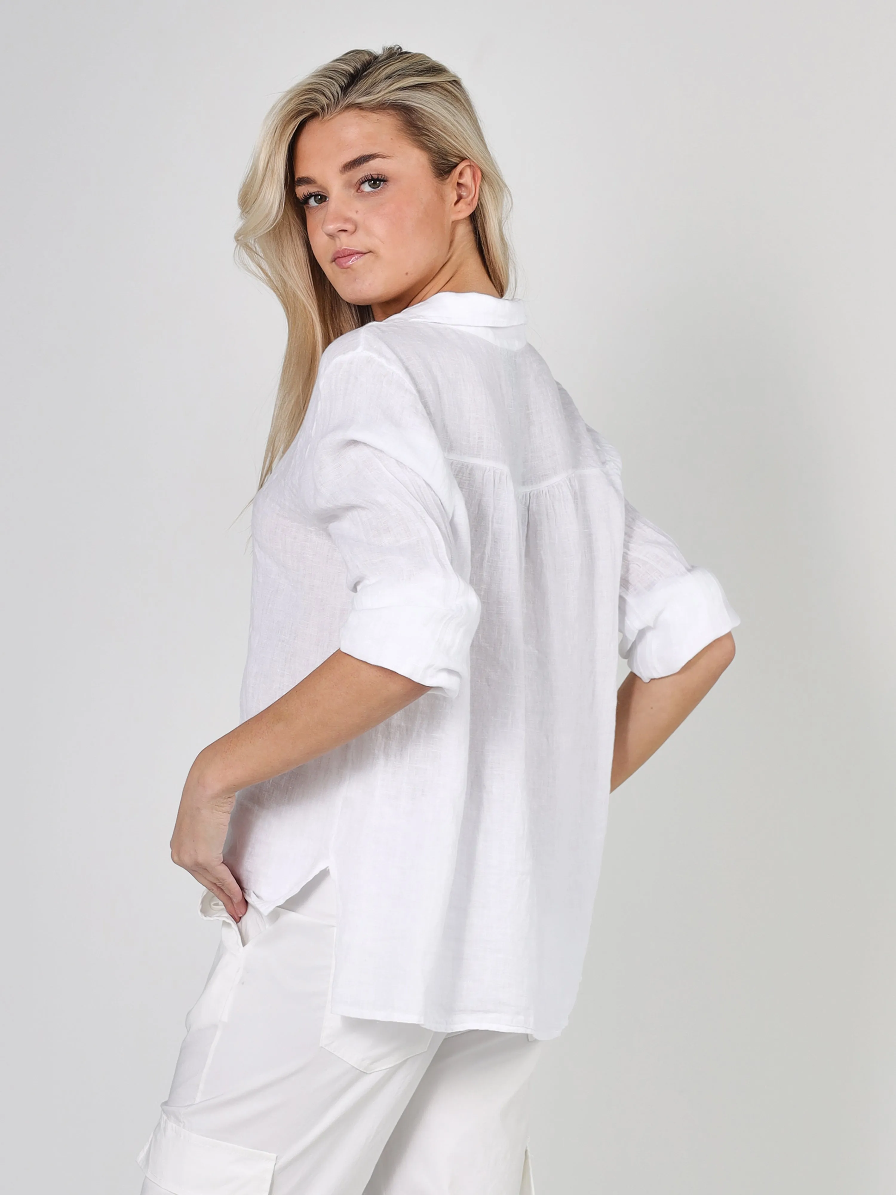 POLETTE linen shirt - White