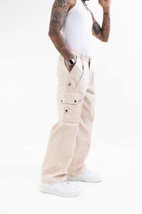 Ripstop Wide Leg Cargo Pants // Beige