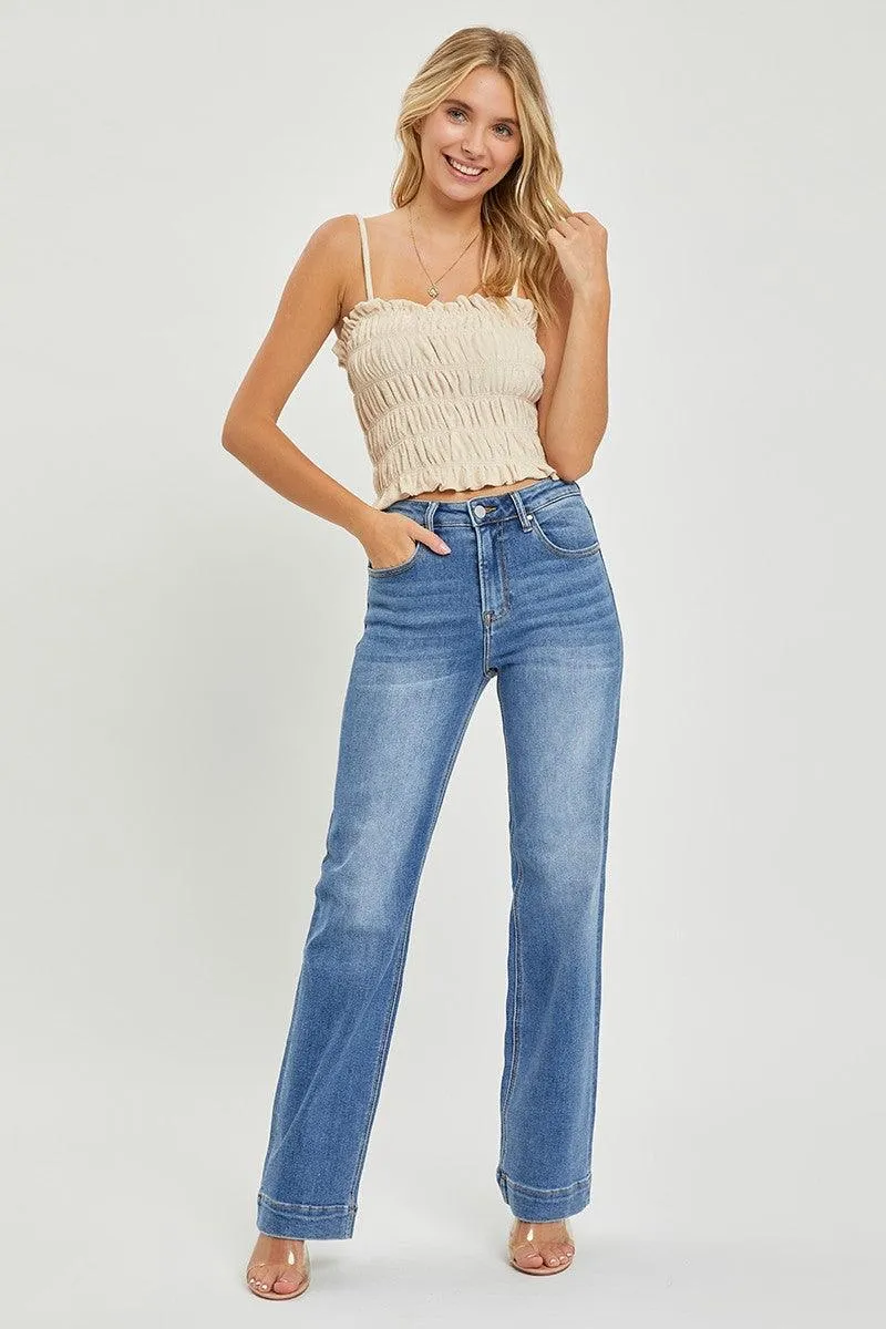 Risen High Rise Straight Jeans