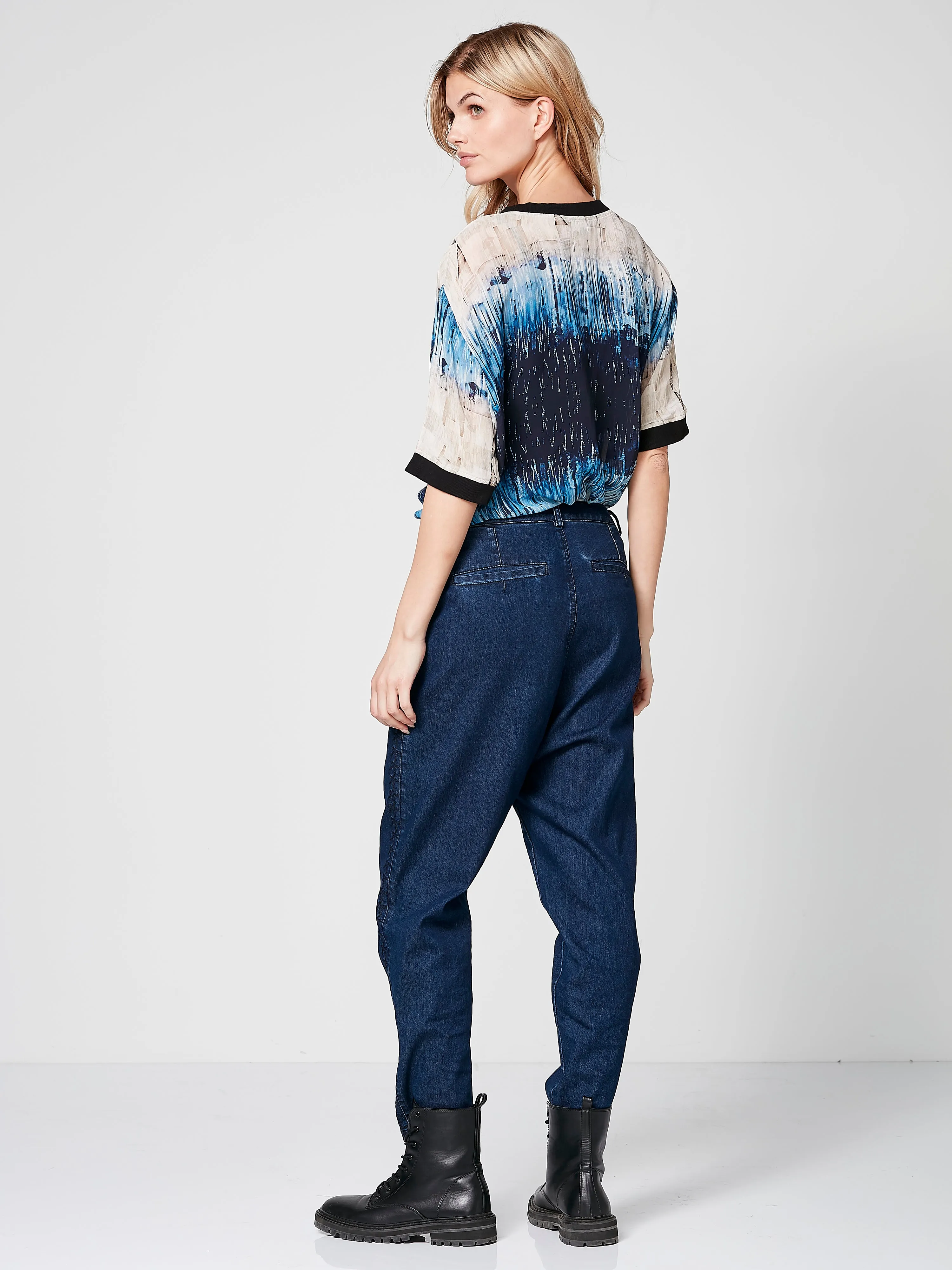 THALIA baggy trousers - Dark Denim