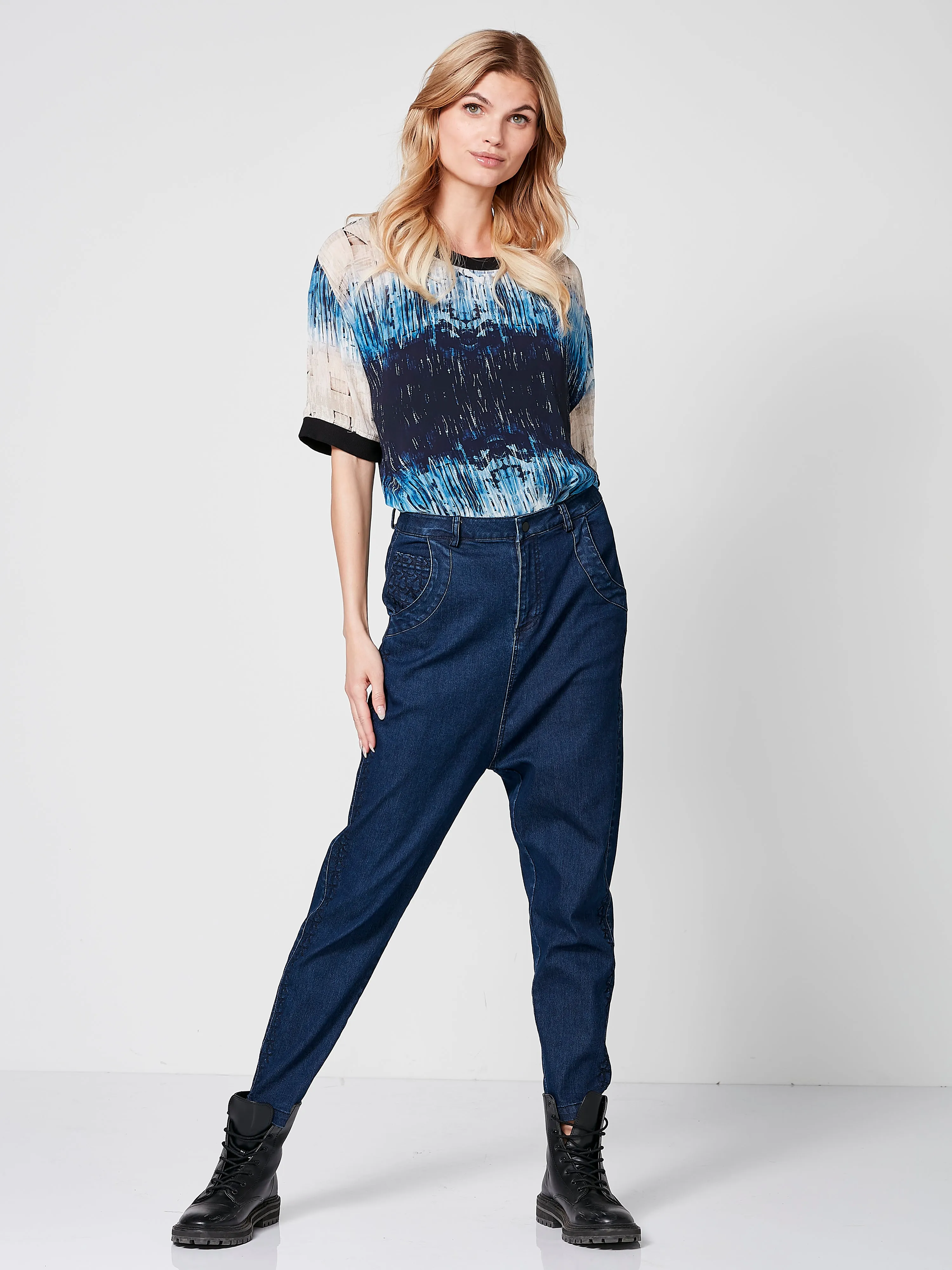 THALIA baggy trousers - Dark Denim