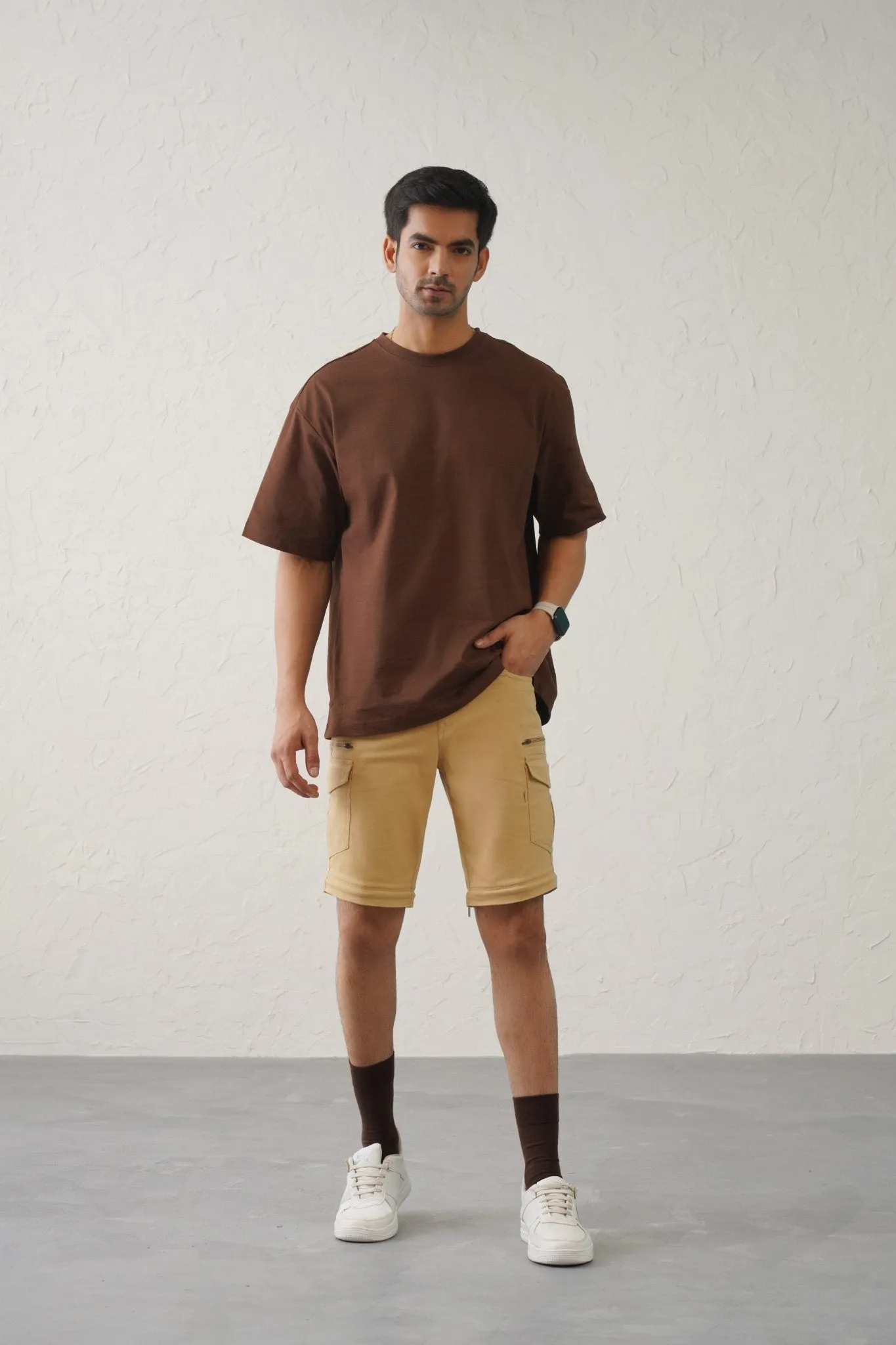 The Slim Fit Detachable Cargo Pants - Khaki