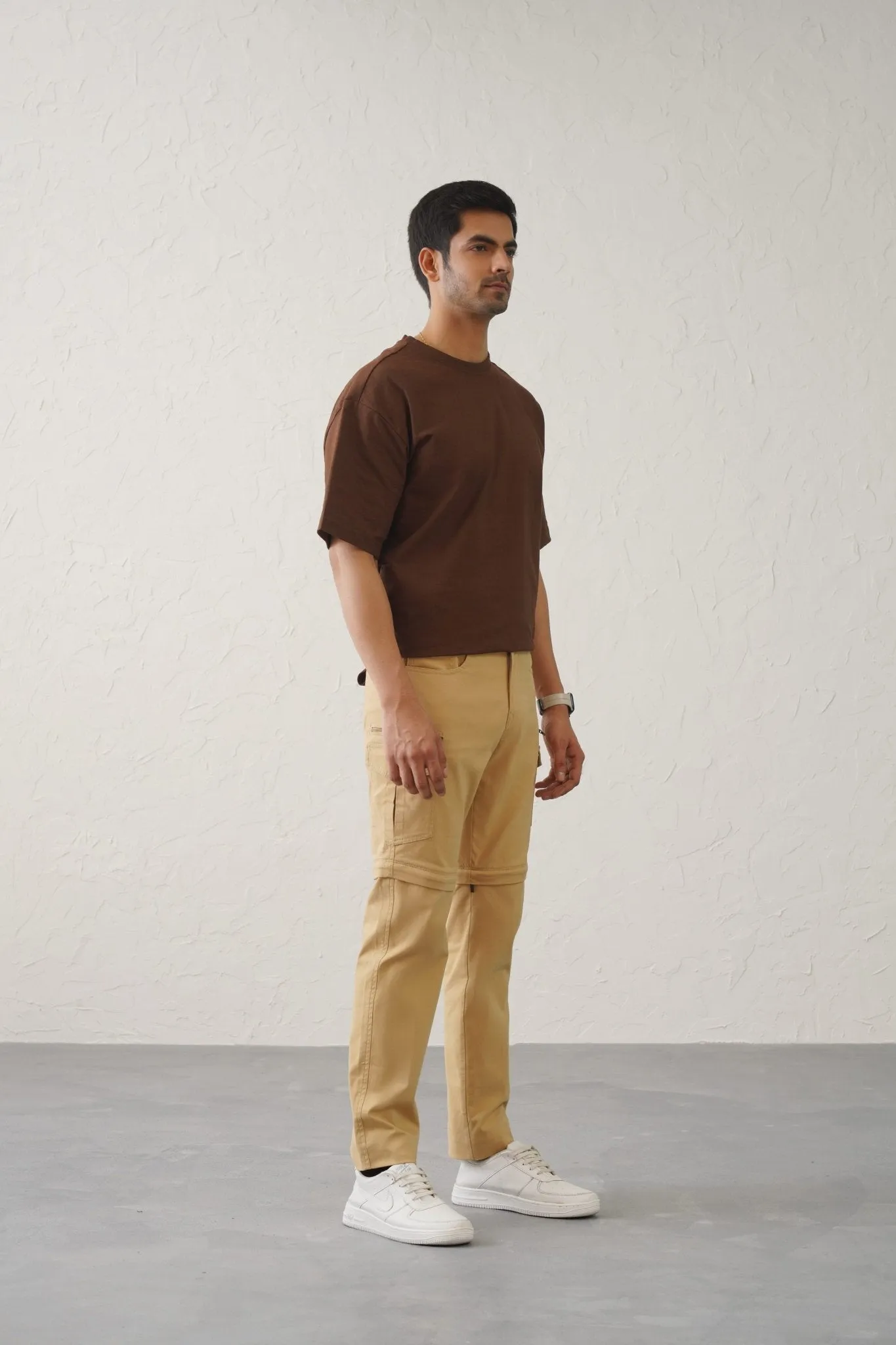 The Slim Fit Detachable Cargo Pants - Khaki