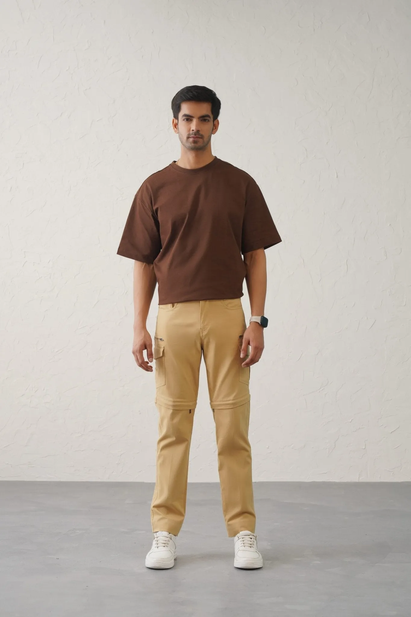 The Slim Fit Detachable Cargo Pants - Khaki