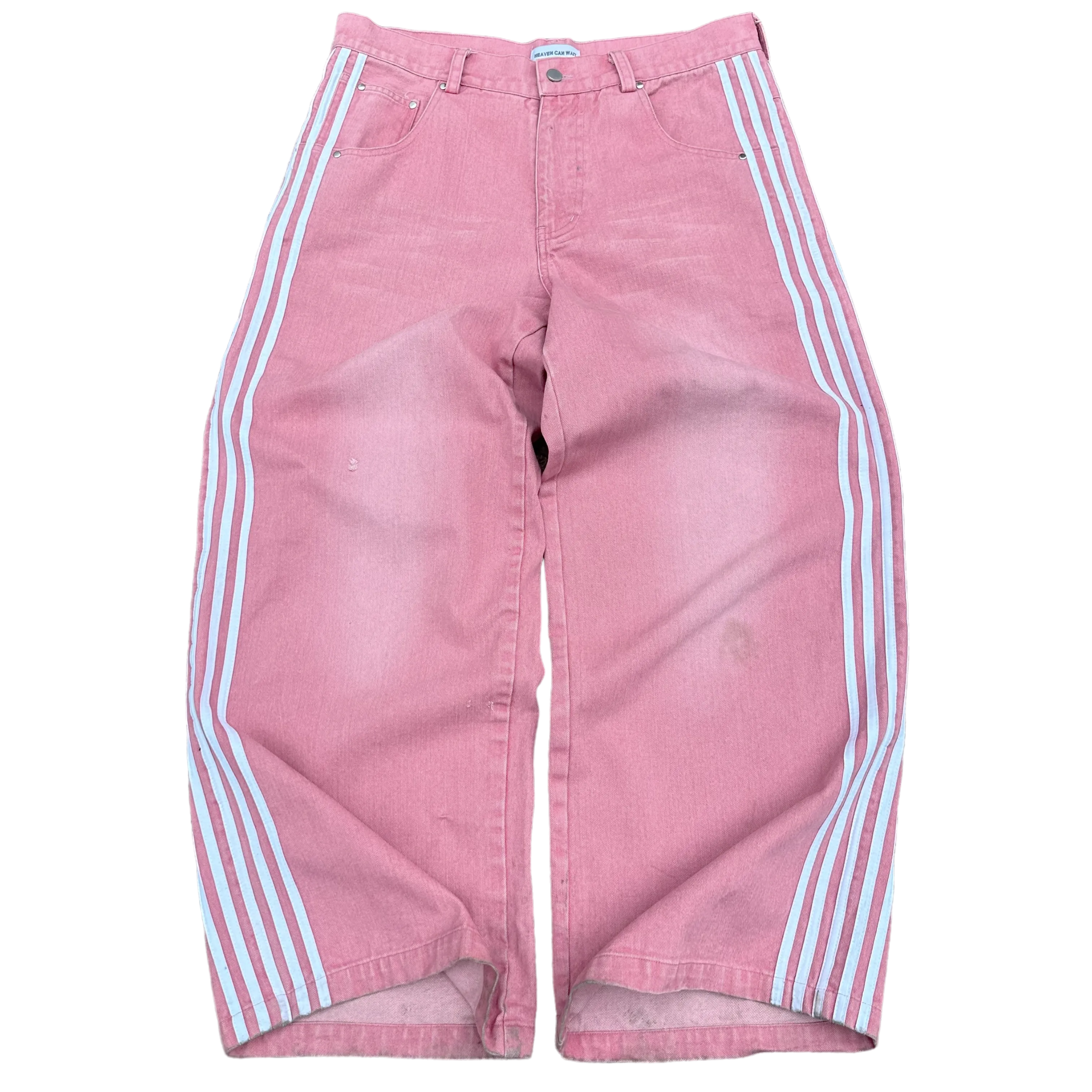 Womens Pink Track Jeans for Casual Wear