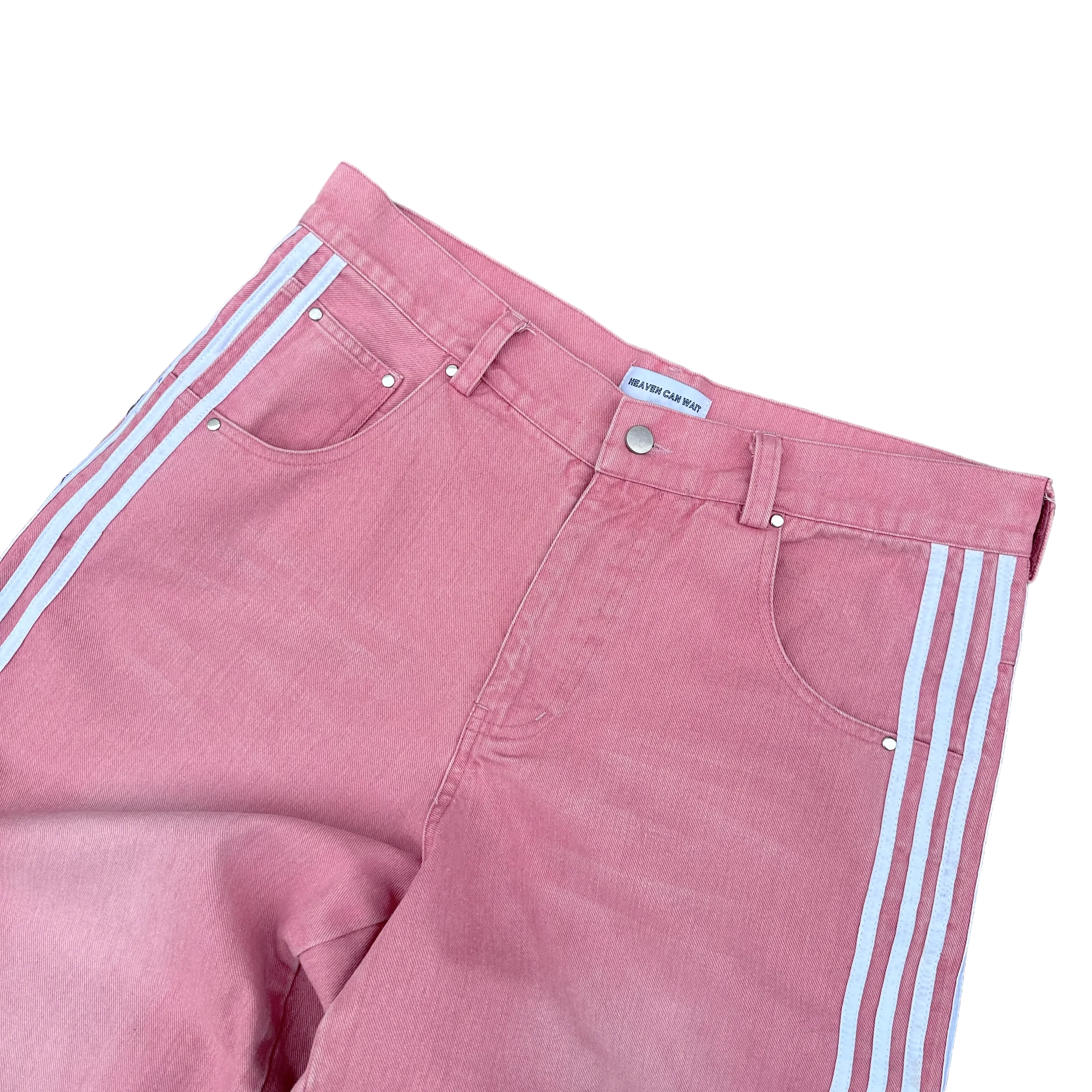 Womens Pink Track Jeans for Casual Wear