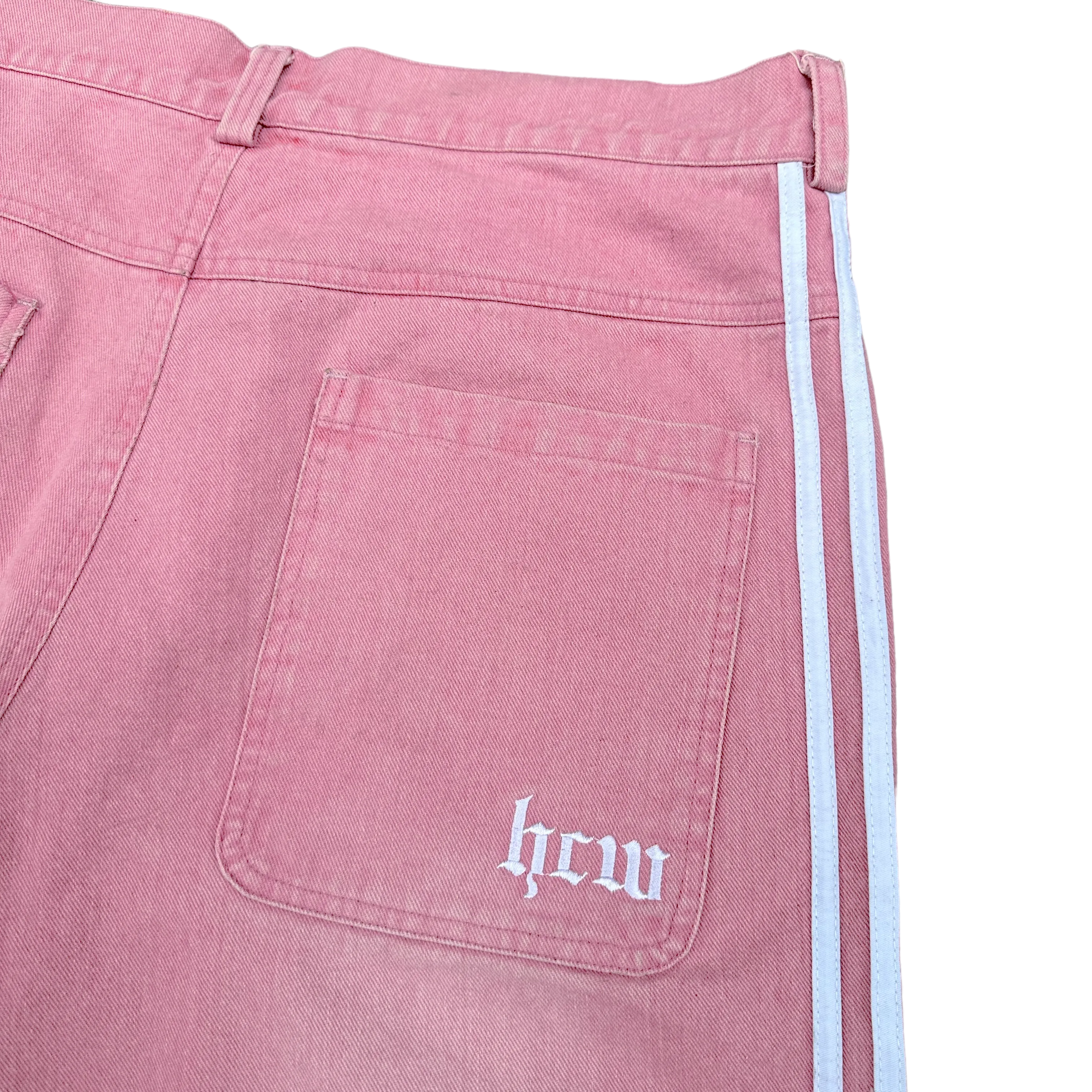 Womens Pink Track Jeans for Casual Wear