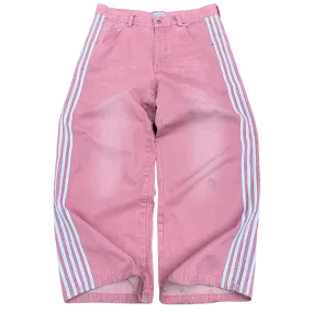 Womens Pink Track Jeans for Casual Wear