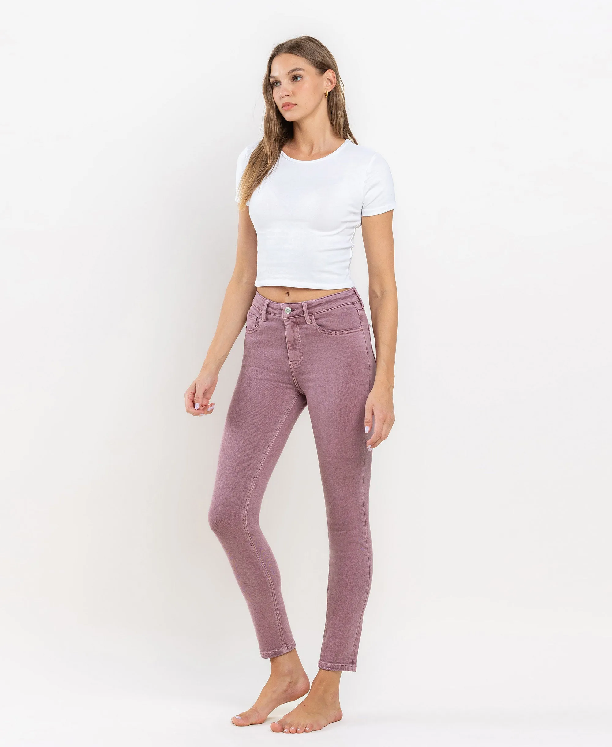 Wistful Mauve - High Rise Ankle Skinny Jeans