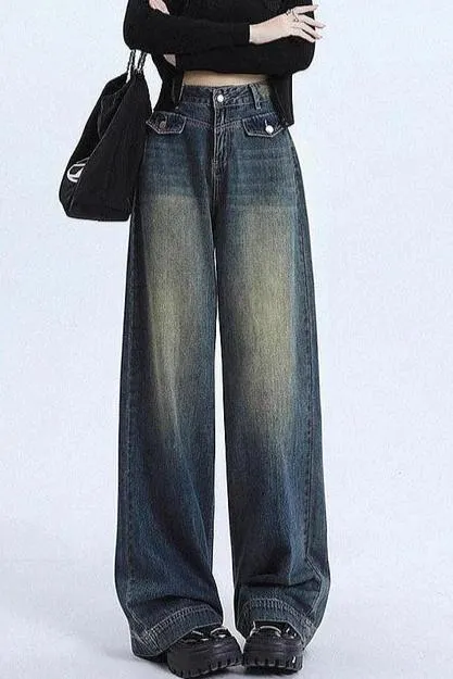 Y2k Old School Tinted Wash Baggy Wide leg Jeans