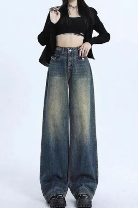 Y2k Old School Tinted Wash Baggy Wide leg Jeans