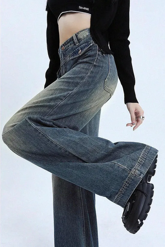 Y2k Old School Tinted Wash Baggy Wide leg Jeans